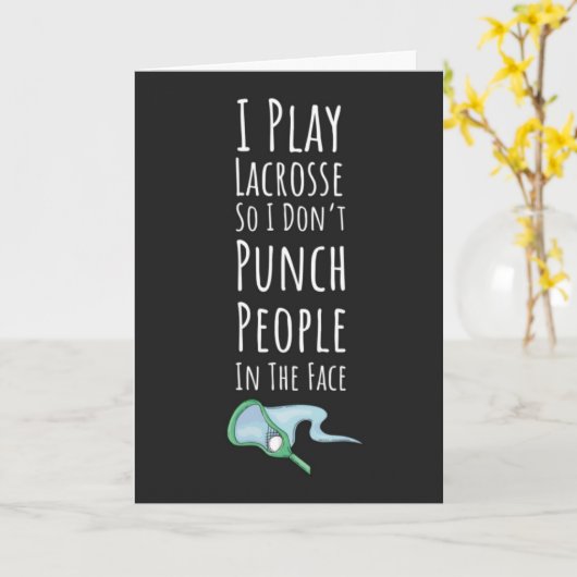 Funny Lacrosse Themed Cards Coach Lax Stick Sports Kaart (Gele Bloem)