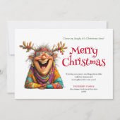 Funny Lady Christmas Card Digital Custom Design Feestdagenkaart (Voorkant)