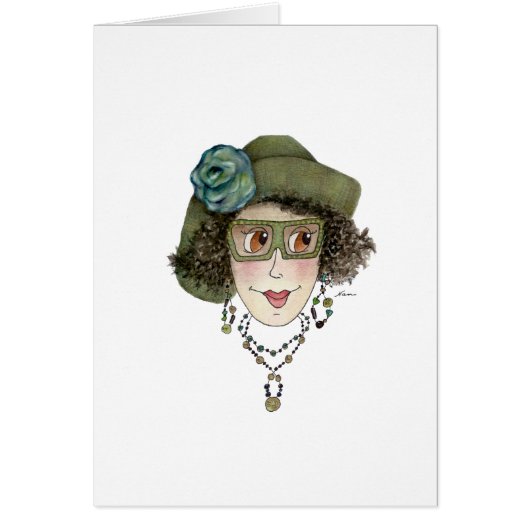 Funny Lady Food Chain and Vegetarian Card (Voorkant)