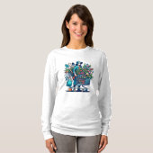 Funny Lady met winkelwagen vol Planten T-shirt (Voorkant volledig)