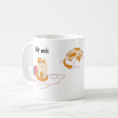 Funny Lady Mode Crazy Mode Cat Girl Power Kniting Koffiemok (Voorkant links)