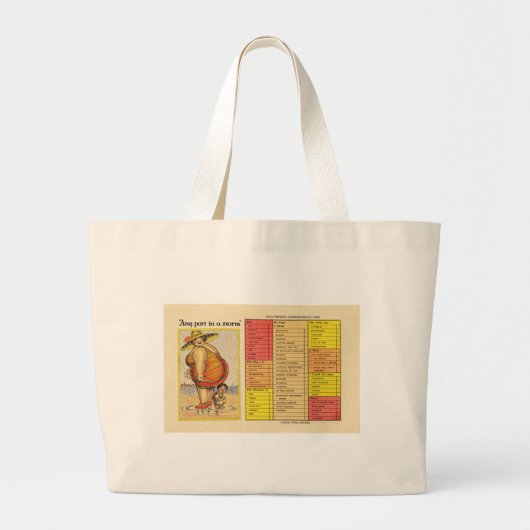 Funny Lady op Beach Grote Tote Bag (Voorkant)