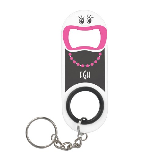 Funny Lady © Pink Lipstick Sleutelhanger Bottle Op Sleutelhanger Flessenopener (Voorkant)