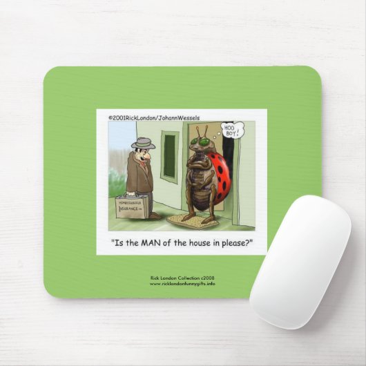 Funny Ladybug Cartoon op kwaliteit Funny Muismat (Met muis)