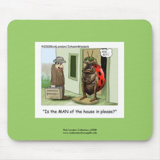 Funny Ladybug Cartoon op kwaliteit Funny Muismat (Voorkant)