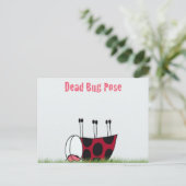 Funny Ladybug Dead Bug Yoga Pose Briefkaart (Staand voorkant)