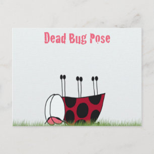 Funny Ladybug Dead Bug Yoga Pose Briefkaart