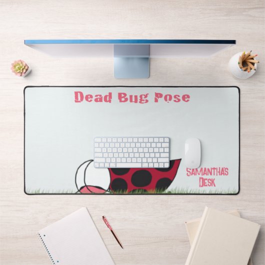 Funny Ladybug Dead Bug Yoga Pose Bureaumat (Kantoor 1)