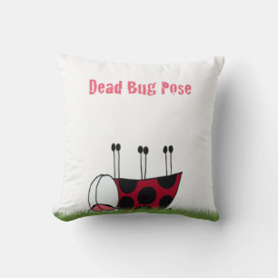 Funny Ladybug Dead Bug Yoga Pose Kussen