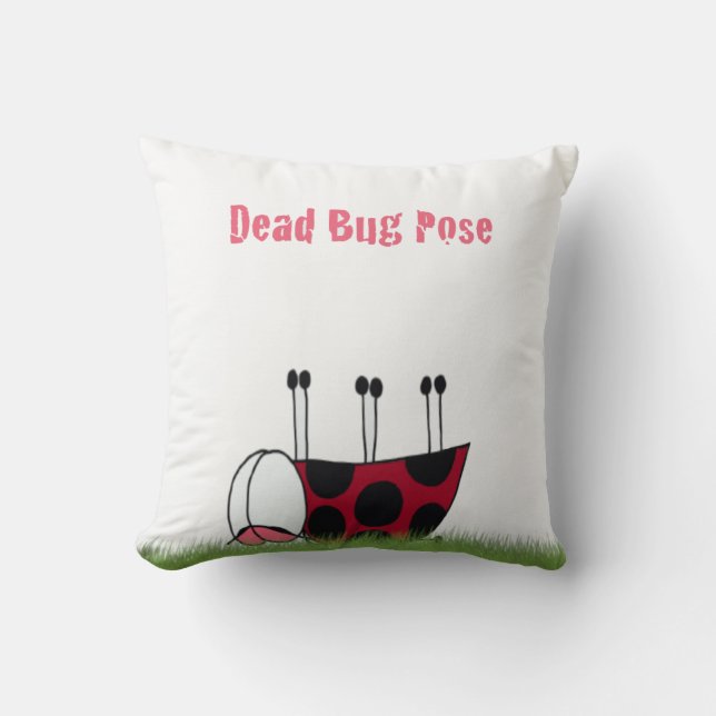 Funny Ladybug Dead Bug Yoga Pose Kussen (Voorkant)