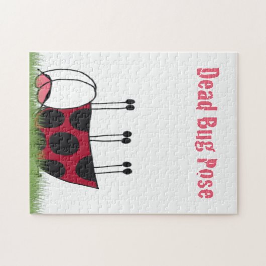 Funny Ladybug Dead Bug Yoga Pose Legpuzzel (Horizontaal)