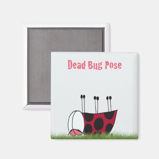 Funny Ladybug Dead Bug Yoga Pose Magneet (Voorkant / Achterkant)