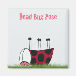 Funny Ladybug Dead Bug Yoga Pose Magneet