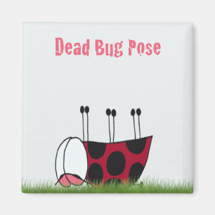 Funny Ladybug Dead Bug Yoga Pose Magneet