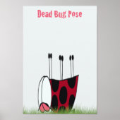 Funny Ladybug Dead Bug Yoga Pose Poster (Voorkant)