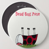 Funny Ladybug Dead Bug Yoga Pose Ronde Button 6,0 Cm (Voorkant /achterkant)