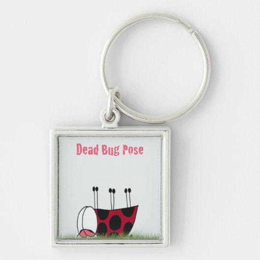 Funny Ladybug Dead Bug Yoga Pose Sleutelhanger (Voorkant)