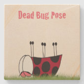 Funny Ladybug Dead Bug Yoga Pose Stenen Onderzetter (Voorkant)
