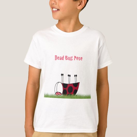 Funny Ladybug Dead Bug Yoga Pose T-shirt (Voorkant)