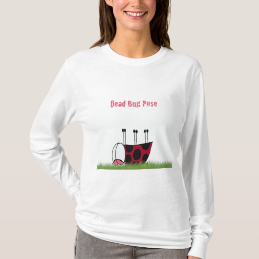 Funny Ladybug Dead Bug Yoga Pose T-shirt (Voorkant)