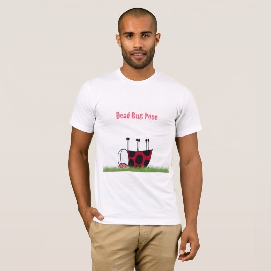 Funny Ladybug Dead Bug Yoga Pose T-shirt (Voorkant volledig)