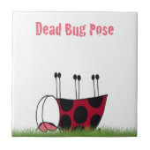 Funny Ladybug Dead Bug Yoga Pose Tegeltje (Voorkant)