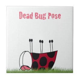 Funny Ladybug Dead Bug Yoga Pose Tegeltje
