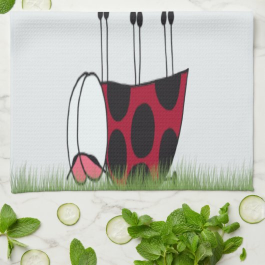 Funny Ladybug Dead Bug Yoga Pose Theedoek (Gevouwen)