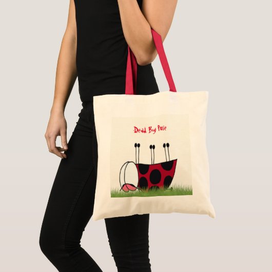 Funny Ladybug Dead Bug Yoga Pose Tote Bag (Voorkant (product))
