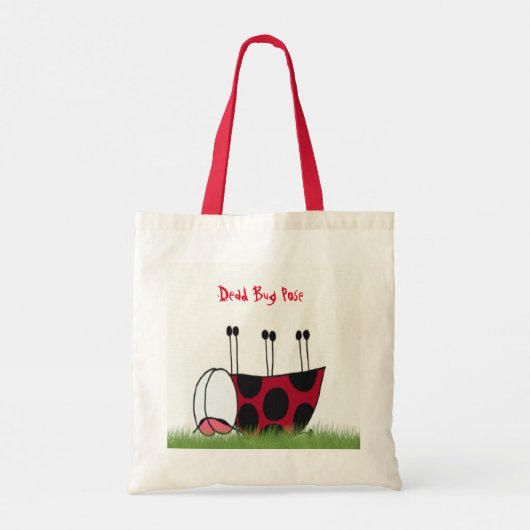 Funny Ladybug Dead Bug Yoga Pose Tote Bag (Achterkant)
