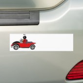 Funny Ladybug Driving Converteerbaar Bumpersticker (Op auto)