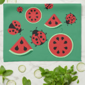Funny Ladybug en Watermelon Theedoek (Gevouwen)