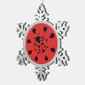 Funny Ladybug en Watermelon Tin Sneeuwvlok Ornament (Rechts)