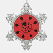 Funny Ladybug en Watermelon Tin Sneeuwvlok Ornament (Voorkant)