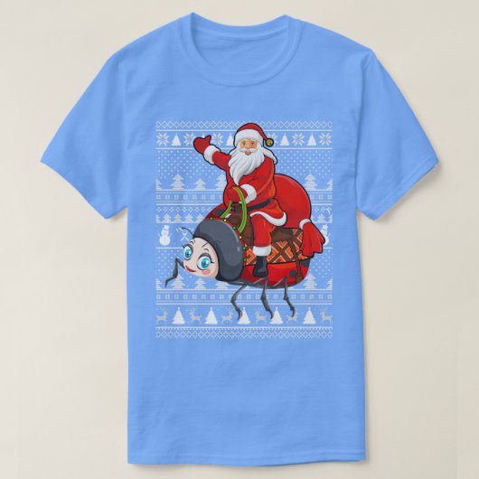 Funny Ladybug Lover Santa Riding Ladybug Ugly Chri T-shirt (Design voorkant)