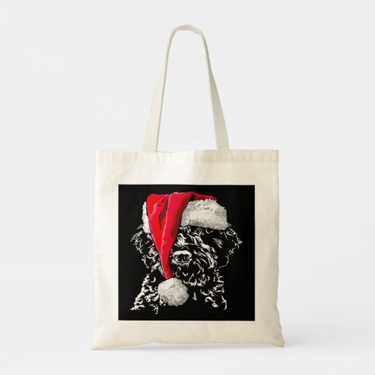 Funny Lagotto Romagnolo Santa Kersthond Mam gi Tote Bag (Achterkant)
