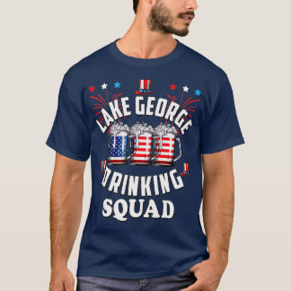 Funny Lake George Drink Squad 4 juli USA T-shirt