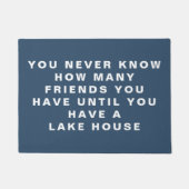 Funny Lake House Friends Quote Editable Text Blue Deurmat (Voorkant)