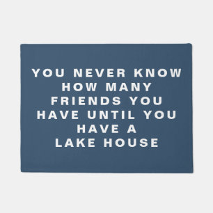 Funny Lake House Friends Quote Editable Text Blue Deurmat