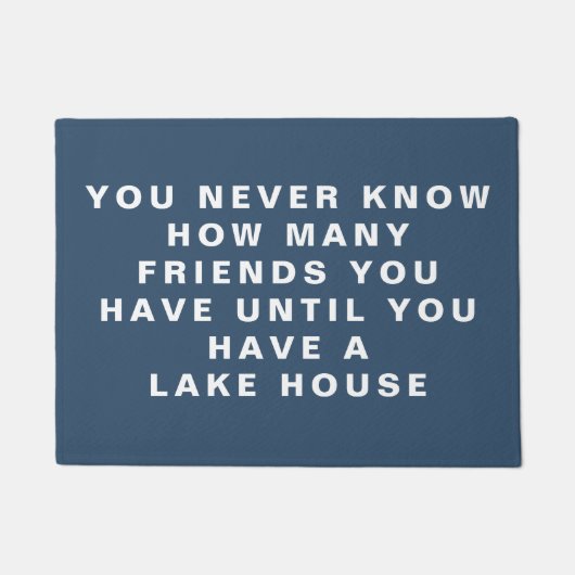 Funny Lake House Friends Quote Editable Text Blue Deurmat (Voorkant)