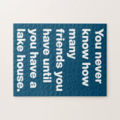 Funny Lake House Friends Quote Typogragraphy Blue Legpuzzel (Horizontaal)