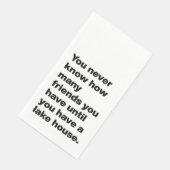 Funny Lake House Friends Quote Typography White Servet (Hoek)