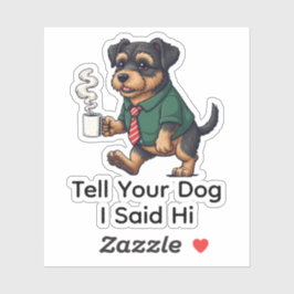 Funny Lakeland Terrier Dog Business Suit Coffee  Sticker