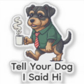 Funny Lakeland Terrier Dog Business Suit Coffee  Sticker (Voorkant)