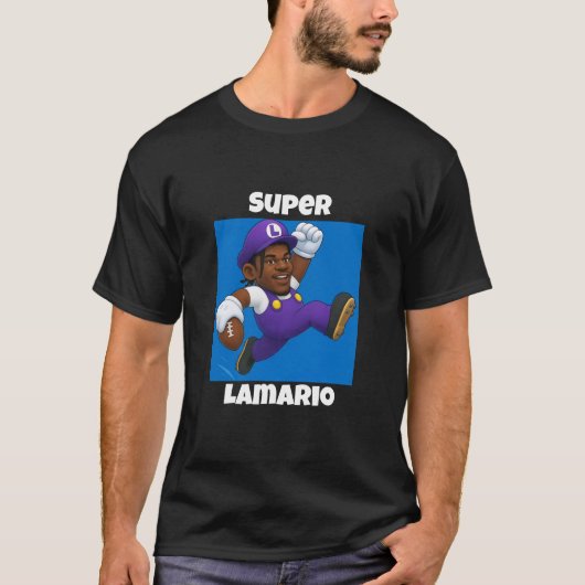Funny Lamar Jackson x Mario T-Shirt (Voorkant)