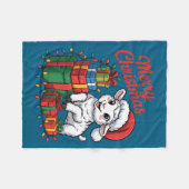 Funny Lamb Santa Hat Animals Lovers Ugly Christmas Fleece Deken (Voorkant (Horizontaal))