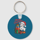 Funny Lamb Santa Hat Animals Lovers Ugly Christmas Sleutelhanger (Voorkant)