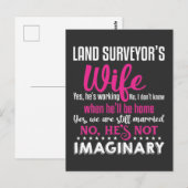 Funny Land Surveyor Wife Husband Couple Weddenscha Briefkaart (Voorkant / Achterkant)