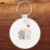 Funny Lar Bear Christmas Graphics Animal Lights Lo Sleutelhanger (Voorkant)