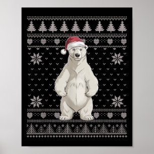 Funny Lar Beer Ugly Christmas Sweater Santa Xmas P Poster